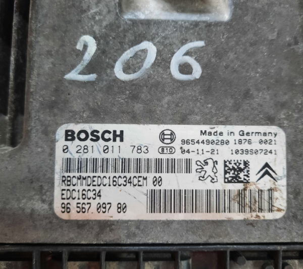 Calculator motor ECU Peugeot 206 1.6 HDI cod motor 9HX cod 9656709780
