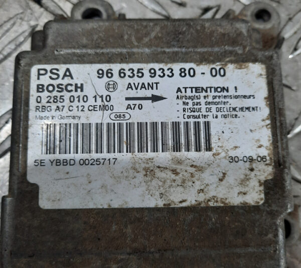 Calculator / Modul airbag 9663593380 Peugeot 207