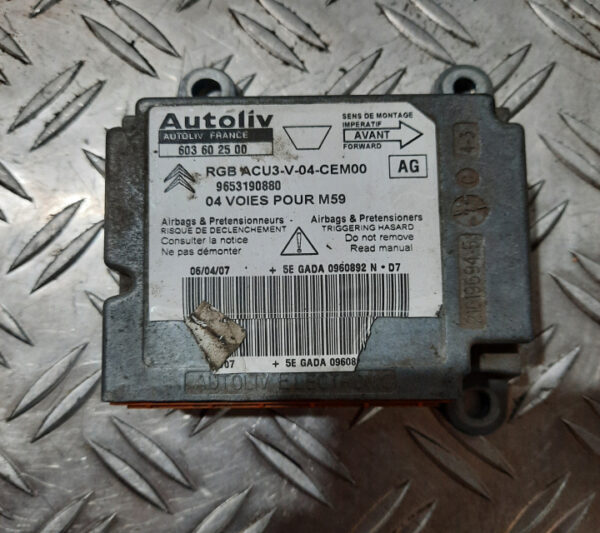 Calculator / Modul airbag 9653190880 Peugeot Partner