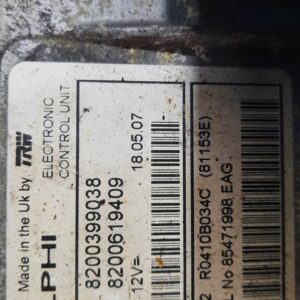 ECU Calculator motor Renault Megane 2 1.5 dci 2007 8200399038 8200619409