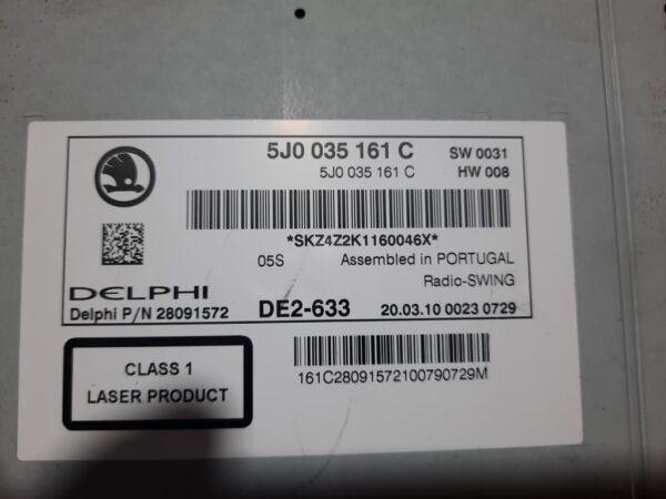 Radio CD Skoda Fabia II Cu MP3 cod 5J0035161C 5J0 035 161 C