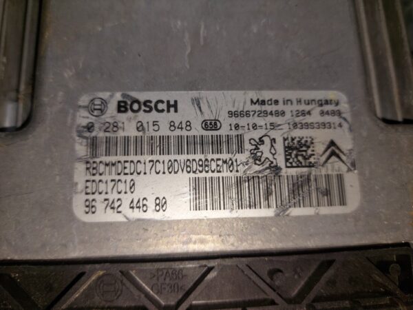 Calculator ecu motor peugeot 207 308 1.6 hdi cod 9674244680 0281015848