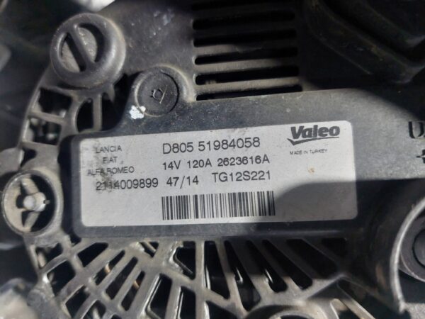 Alternator Alfa Romeo Fiat 500 1.3 JTDM cod motor 199B4000 84 CP cod 51984058
