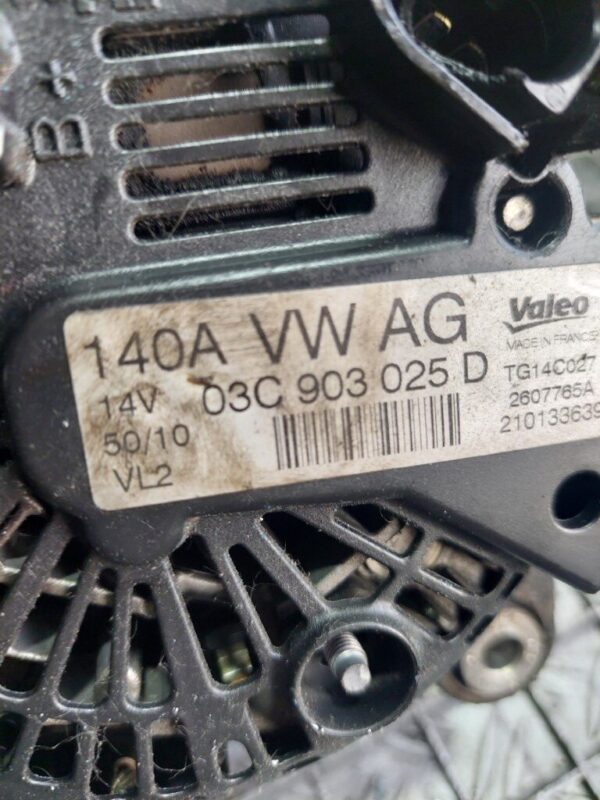 Alternator Skoda Volkswagen Audi Seat 1.4 TSI 140 A  cod 03C903025D