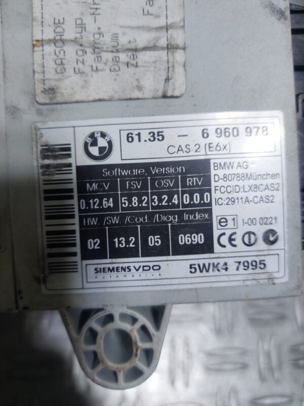 Modul CAS BMW seria 5 E60 cod 61.35-6960978 5WK47995