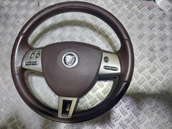 Volan piele cu padele comenzi si airbag in 3 spite Jaguar XF an 2011