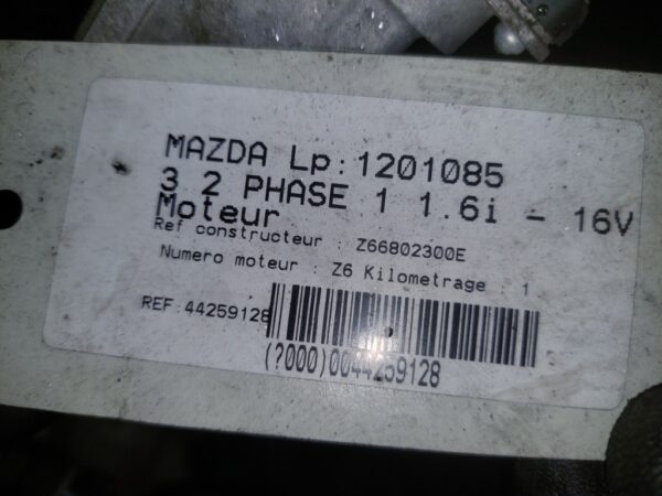 Motor fara anexe Mazda 3 1.6 i 16 V cod Z6