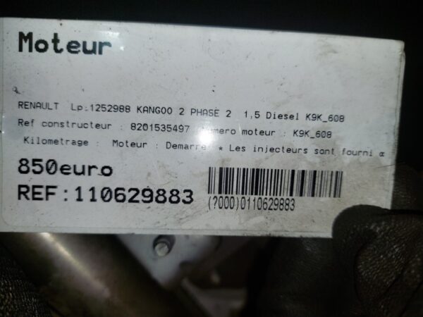 Motor fara anexe Renault Kangoo 2 1.5 DCI cod motor K9K608