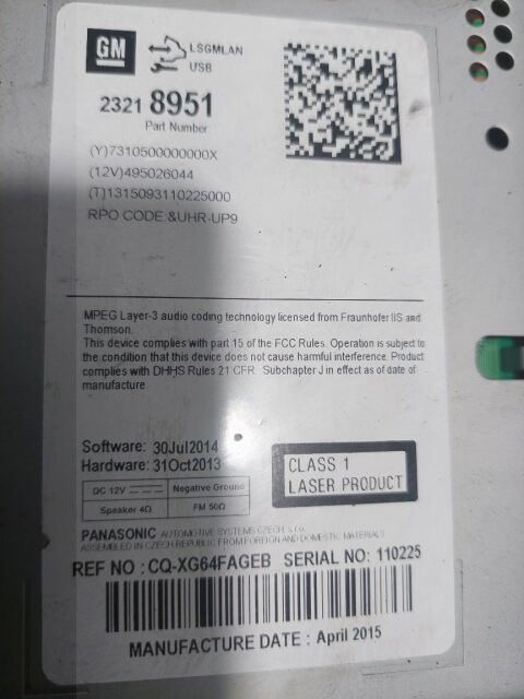 Radio CD Player Navi Opel Meriva B cod 23218951