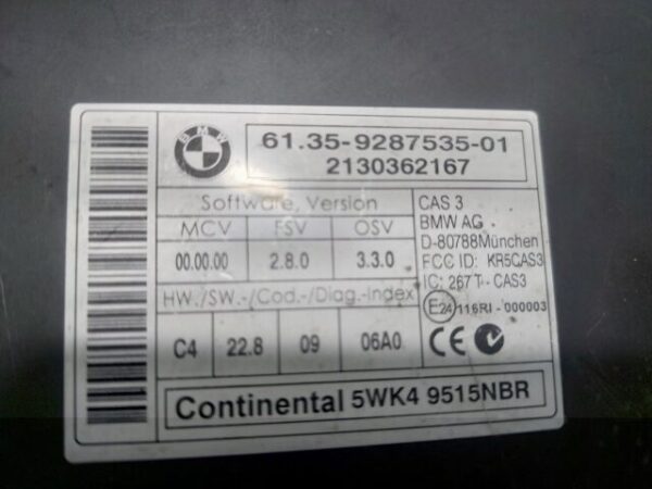 Modul CAS BMW X1 E84 2.0 D cod 9287535-01 