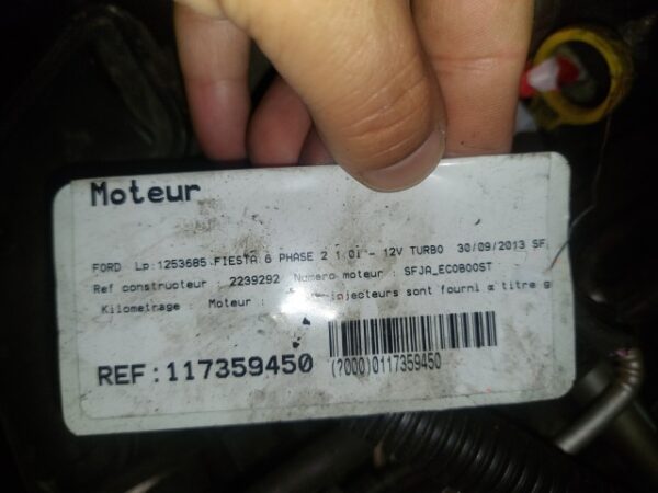 Motor fara anexe Ford Fiesta 6 1.0 Ecoboost cod SFJA Euro 5 An 2013