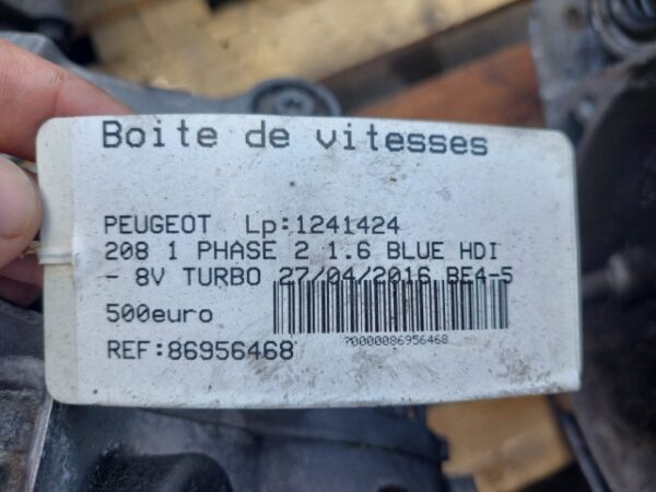 20260801_130022 Cutie viteze manuala 5 trepte Peugeot 208 1.6 BlueHdi motorizare BHY cod 20ET31